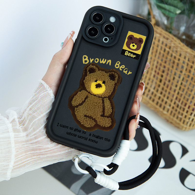 ใหม่เนื้อเย็บปักถักร้อยหมีปลอกRedmiหมายเหตุ 13 Pro 5Gหมายเหตุ 14 4G 5G 9A 9C C65 X5 15 Ultra M6 Pro 