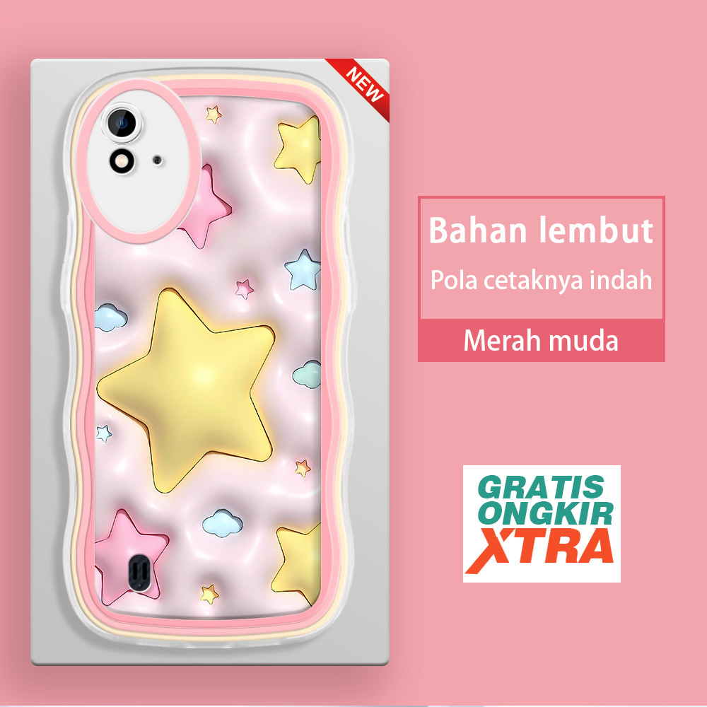 Jasouwe Realme 2 Pro Narzo 20 30 30A 20A 50 Pro 50i 50A Prime Q5 ล่าสุด 3D Star Pattern HP casing Co