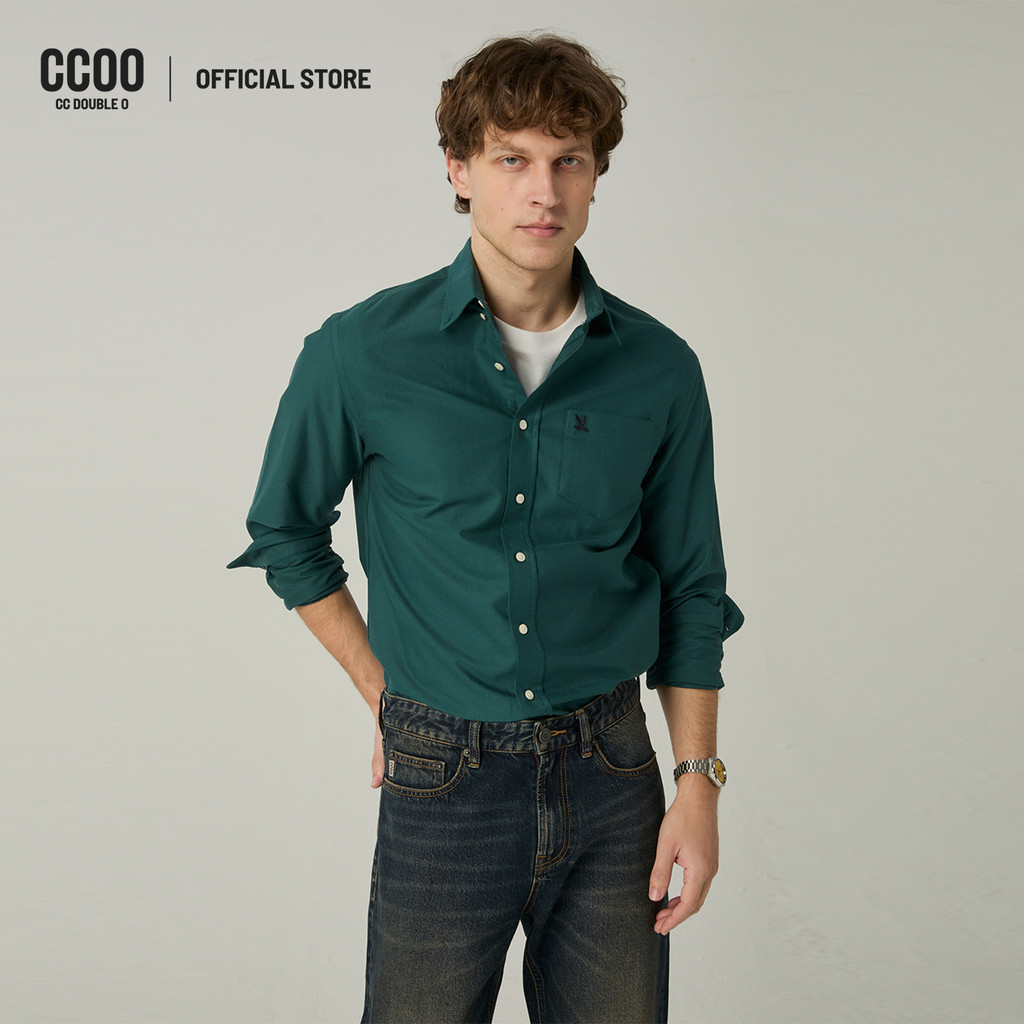 CC DOUBLE O SOLID OXFORD SHIRTS ผู้ชาย เสื้อเชิ้ตอ็อกซ์ฟอร์ดสีโซลิด รุ่น O26SGMA061 (SS26 #P1)