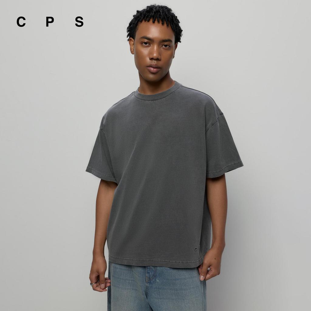 CPS เสื้อยืดแต่งโลโก้ปั๊มนูนทรงบ็อกซี่ ผู้ชาย EMBOSSED LOGO BOXY TEE รุ่น C26SGMD045 (SS26#D1)