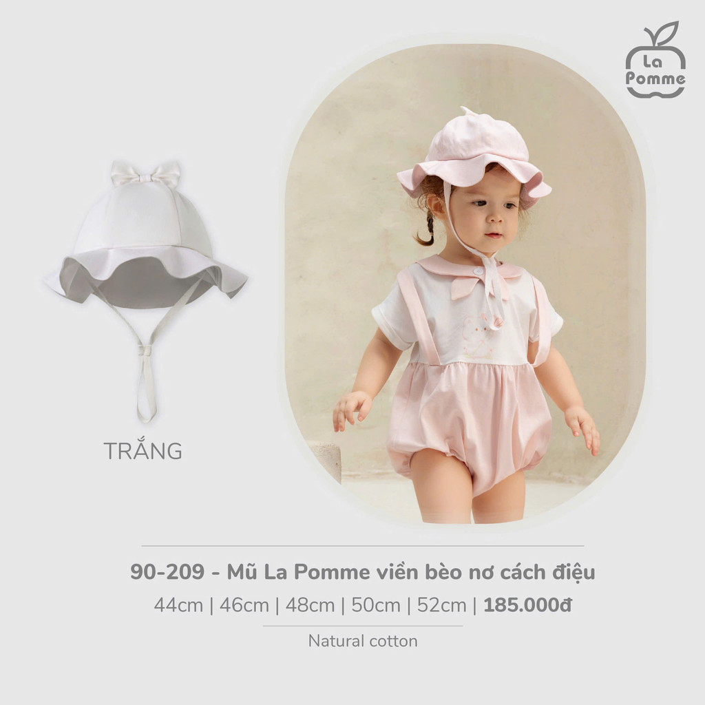 (44CM-52CM) LA POMME - หมวก La Pomme มีระบายโบว์ slized - SS26.T5B ZZ