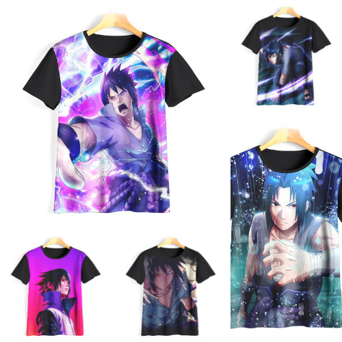Sasuke Uchiha เสื้อผ้าเด็กรุ่น 2 Naruto 3D อะนิเมะเสื้อยืดสําหรับเด็กและผู้ใหญ่ Unisex - Sarana 3D