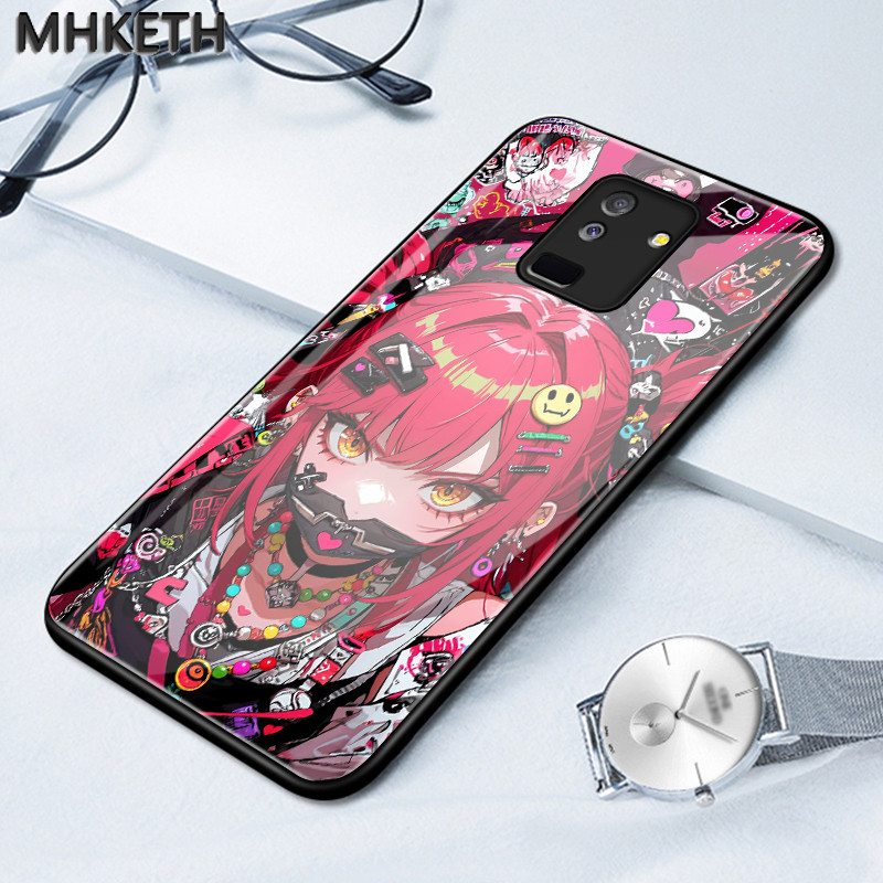 เคสสำหรับ Samsung A6+ 2018 J8 2018 J7 pro J6 Plus 2018 J6 Prime เคสโทรศัพท์กระจกลายอนิเมะพัดลมทันสมัย