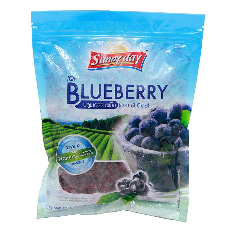 ซันนี่เดย์บลูเบอร์รี่แช่แข็ง 450กรัม Sunny Day Frozen Blueberry 450g. [หมายเลขบาร์โค้ด 8856843001634