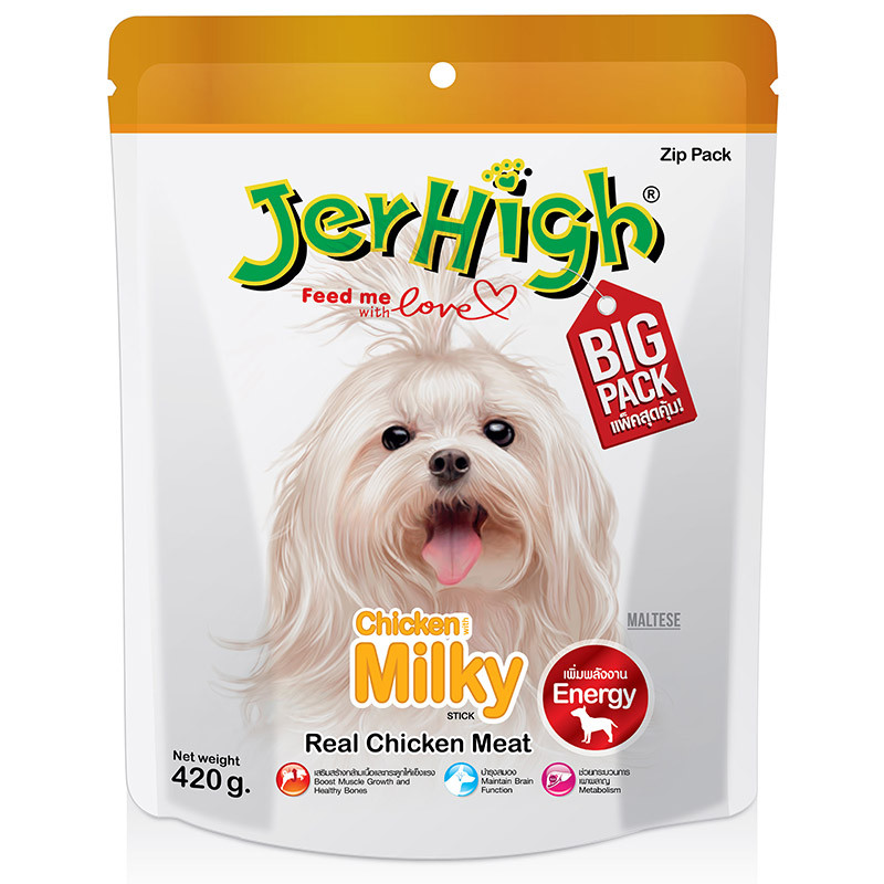 เจอร์ไฮมิ้ลกี้สติ๊กรสนม 400กรัม Jerhigh Milky Stick 400g. [หมายเลขบาร์โค้ด 8851759450118]