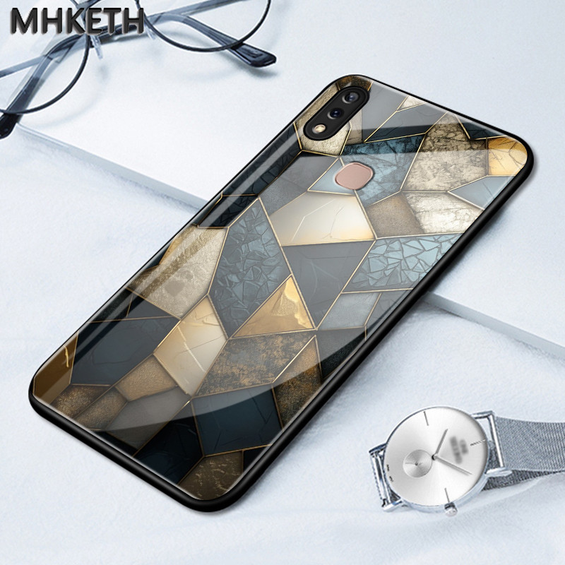 เคสสำหรับ VIVO Y85 Y85A V9 V9 Pro V9 Youth Z1 Z1i Z3x เคสโทรศัพท์แก้วแบบประกบเรขาคณิตส่วนบุคคล