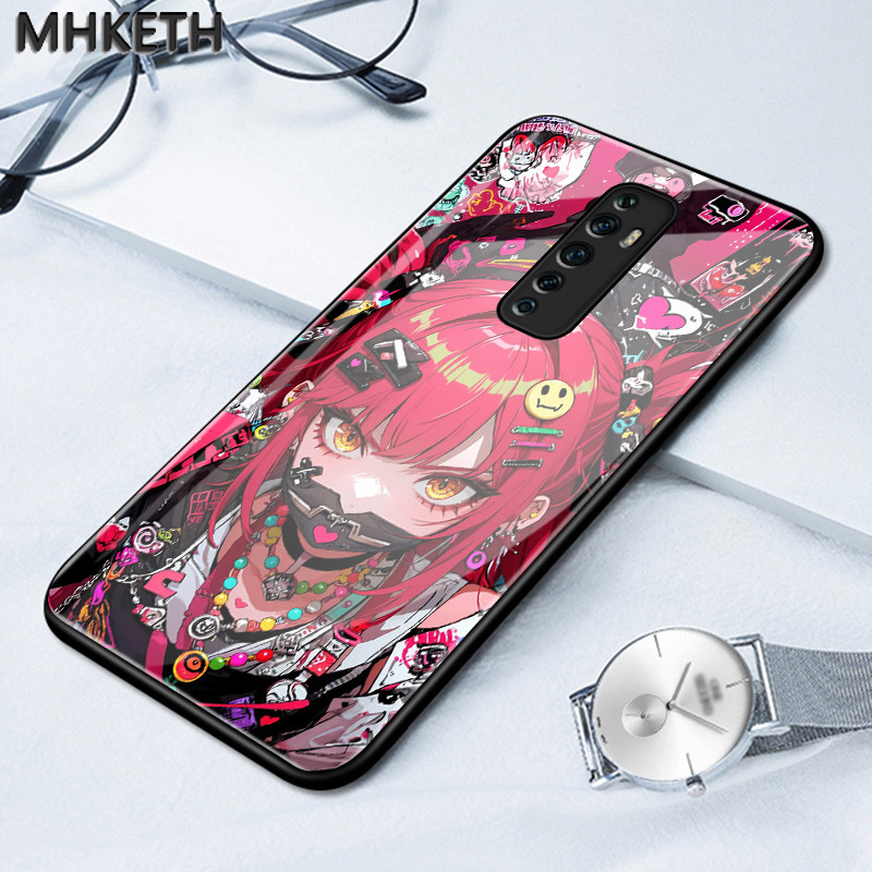 เคสสำหรับ OPPO Reno 2F Reno 2Z Reno 2 Reno เคสโทรศัพท์กระจกลายอนิเมะพัดลมทันสมัย