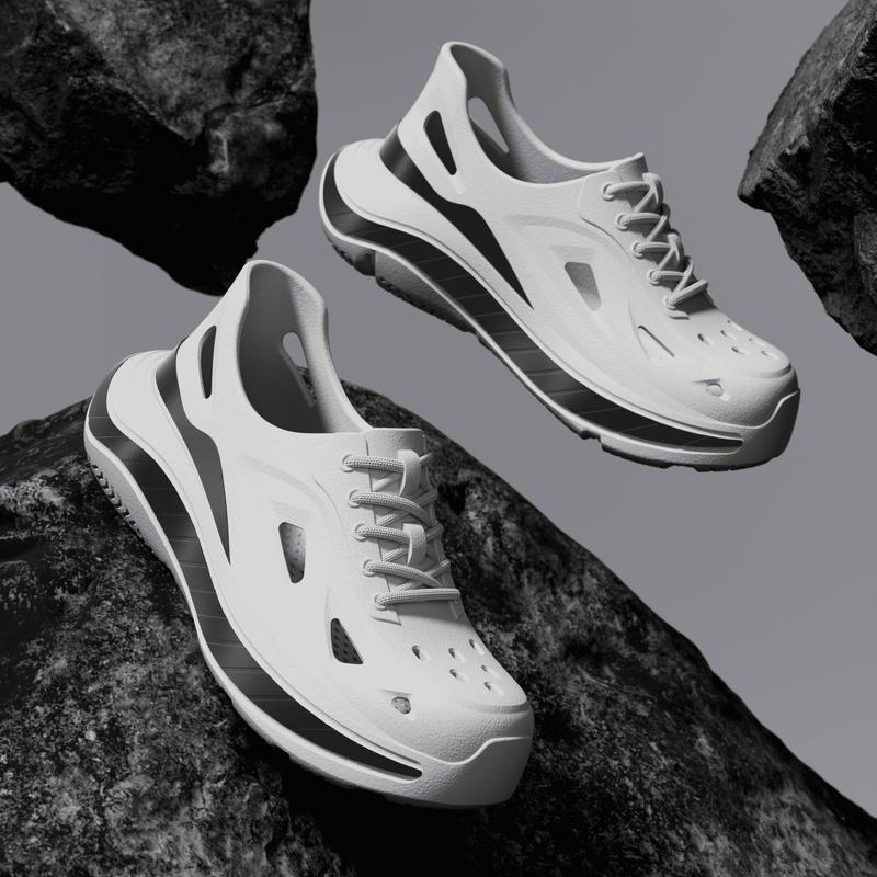 FOYA SHOES ผู้ชายกีฬารองเท้าแตะนุ่มลื่นสวมความเร็วแห้งระบายอากาศน้ำหนักเบาเรียบง่าย 3 ซม 01