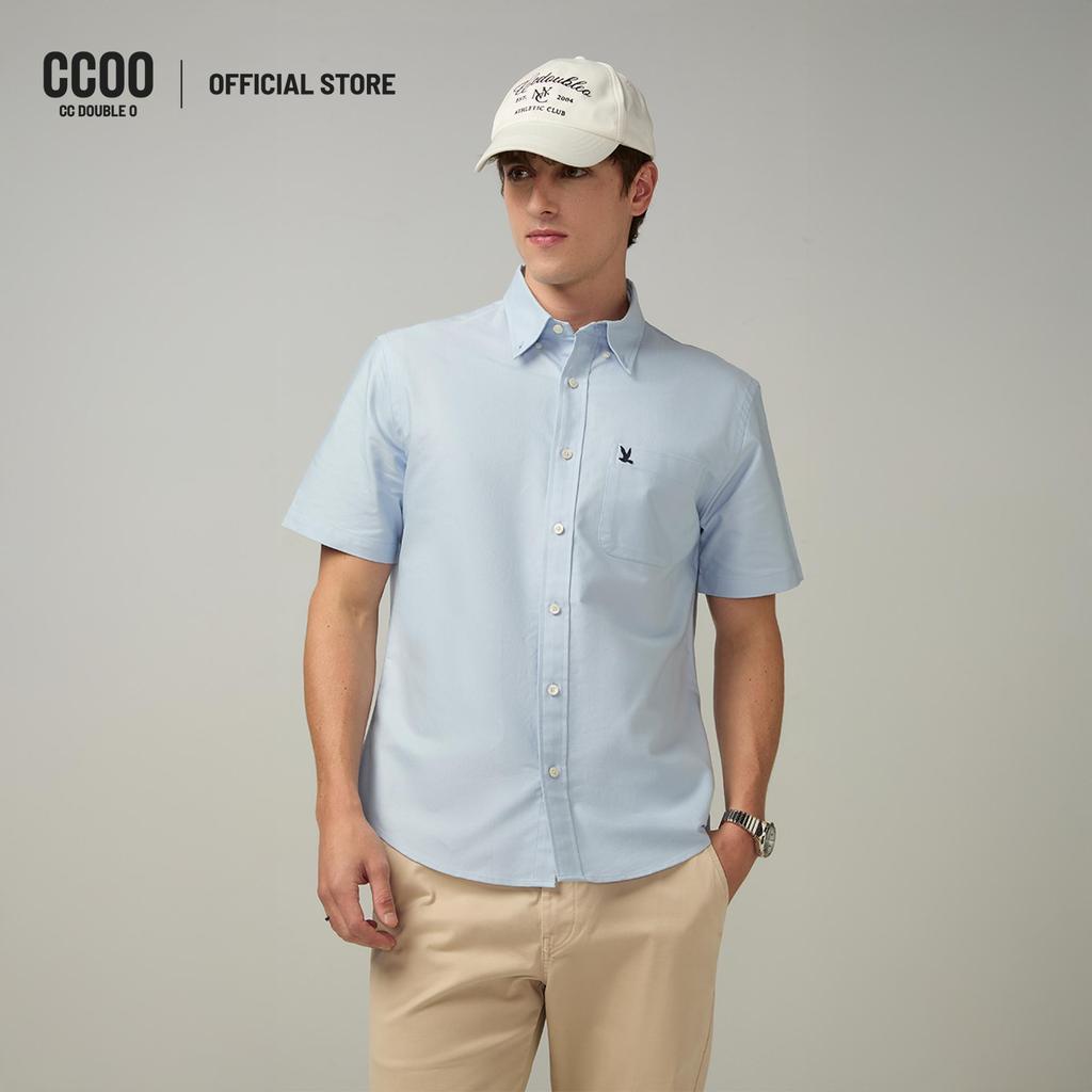 CC DOUBLE O SHORT SLEEVE OXFORD SHIRT ผู้ชาย เสื้อเชิ้ตอ๊อกซ์ฟอร์ดแขนสั้น รุ่น O26SGMA055 (SS26 #P1)