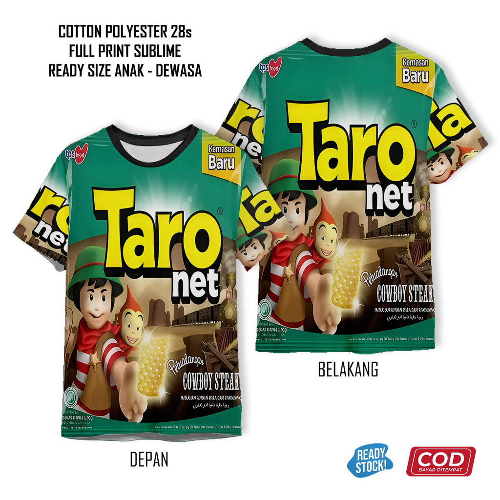 เสื้อยืดขนม Ciki Taro พิมพ์ลายเท่ๆ | เสื้อผ้าขนม 3D Unisex สําหรับเด็กและผู้ใหญ่ - Sarana 3D