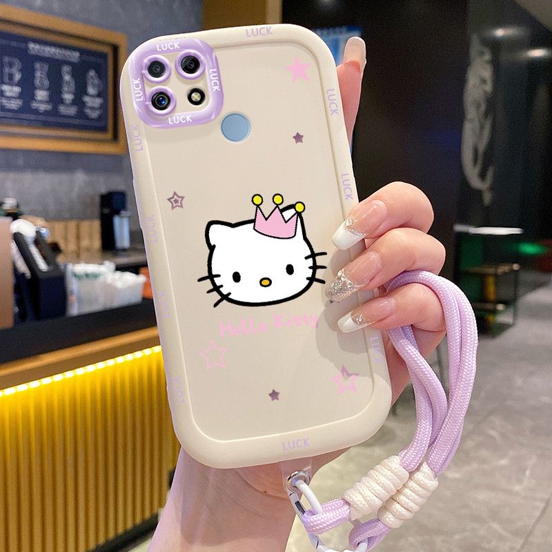 เคสสำหรับ Realme C12 C25 C25s C21Y C25Y Narzo 20 30A 50A เคสโทรศัพท์แมวซิลิโคนสายคล้องกันกระแทก