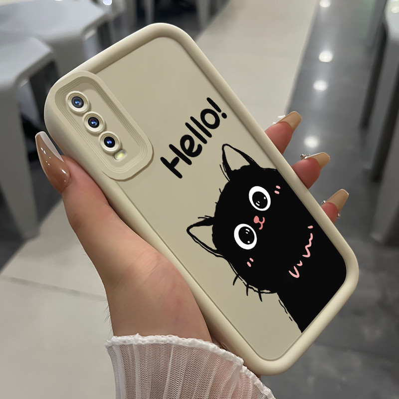 เคสสำหรับ VIVO Y20 Y20s Y20i Y20T Y12s Y12a Y30G Y11s เคสโทรศัพท์แมวสามสีซิลิโคนกันกระแทก