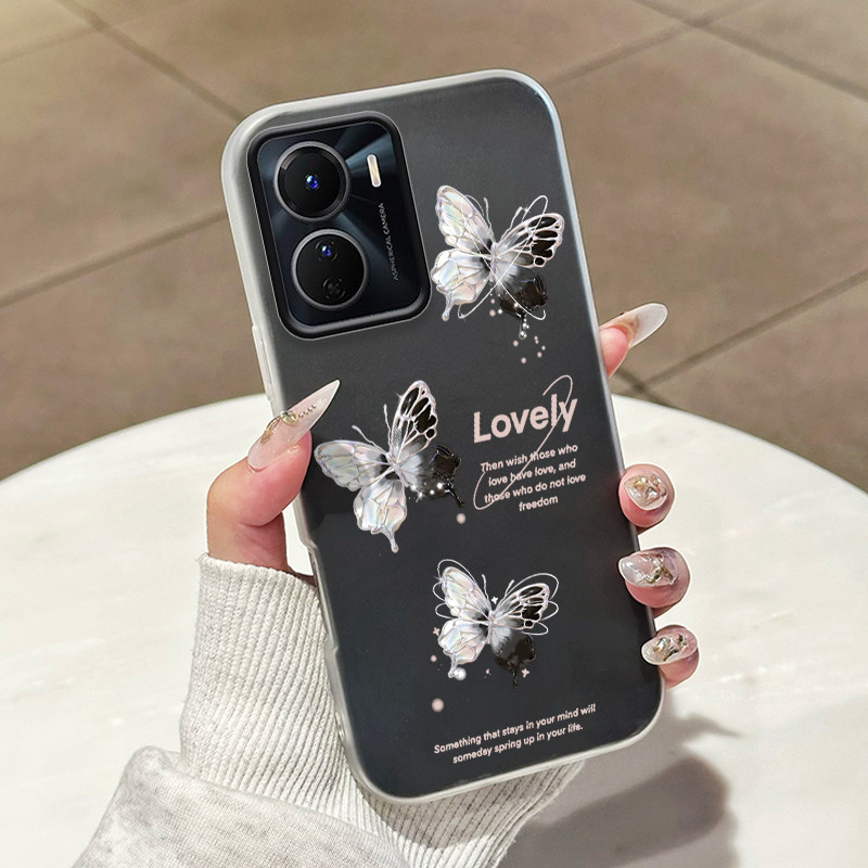 เคสสำหรับ VIVO Y16 Y35 5G Y56 5G เคสโทรศัพท์บางเรียบง่ายผีเสื้อซิลิโคนซอฟต์เชลล์กันกระแทก