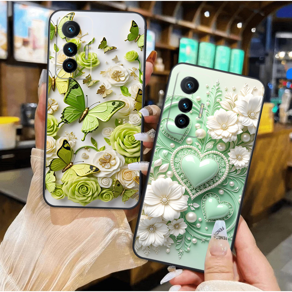 เคส Vivo X70 / X70 PRO ลายหัวใจหรูหราและผีเสื้อสวยงาม