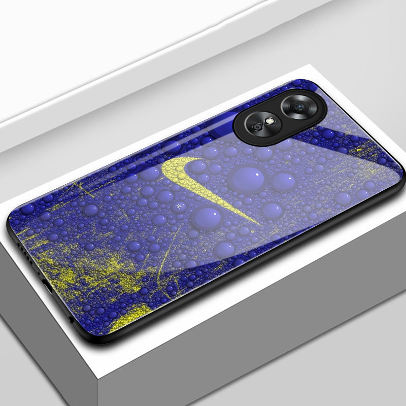 เคสสำหรับ OPPO A17 A17K A18 A38 เคสโทรศัพท์น้ำทะเลเปลือกแก้วกันกระแทก