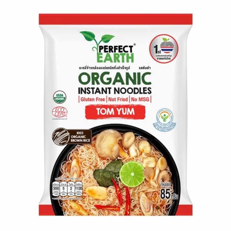 เพอร์เฟ็คเอิร์ธ บะหมี่ออร์แกนิค รสต้มยำ 85g ไม่ทอด กลูเตนฟรี วีแกน | Perfect Earth Organic Tom Yum Noodles 85g