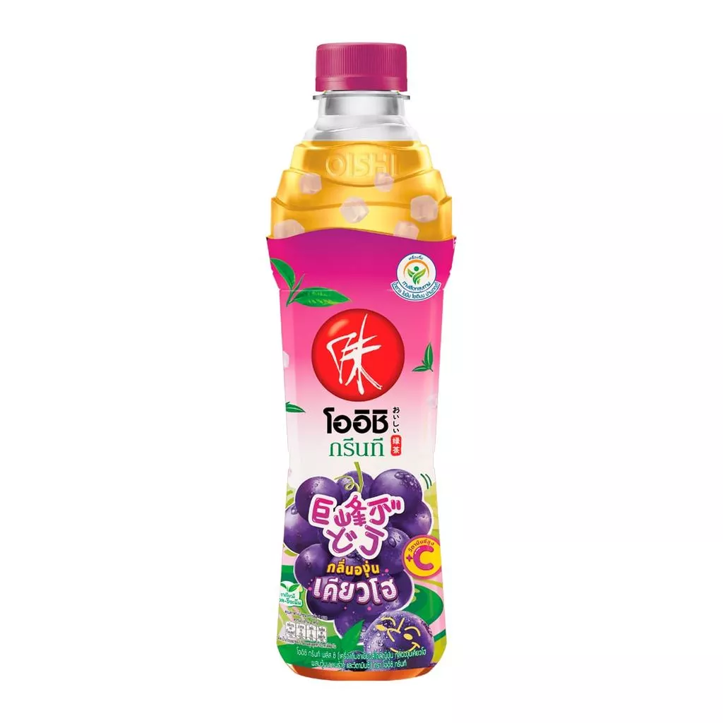 [สินค้าส่งด่วน] โออิชิ กรีนที พลัส ซี (ชาเขียวสไตล์ญี่ปุ่น กลิ่นองุ่นเคียวโฮ ผสมวุ้นมะพร้าว และวิตามินซี) 400 มล.