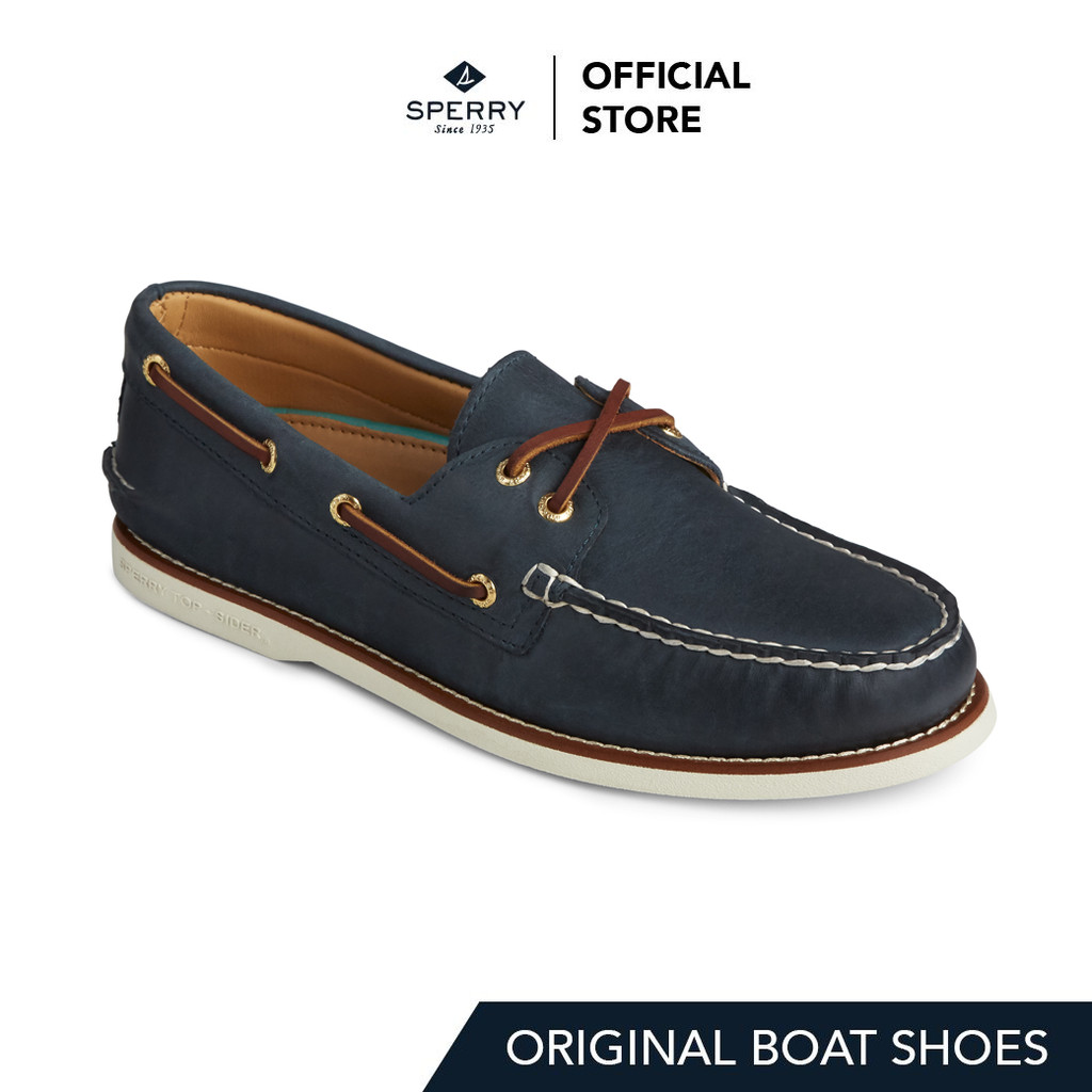SPERRY GOLD A/O 2-EYE รองเท้าโบ๊ทชูส์ ผู้ชาย สีกรม ( BOAT - STS15803 )