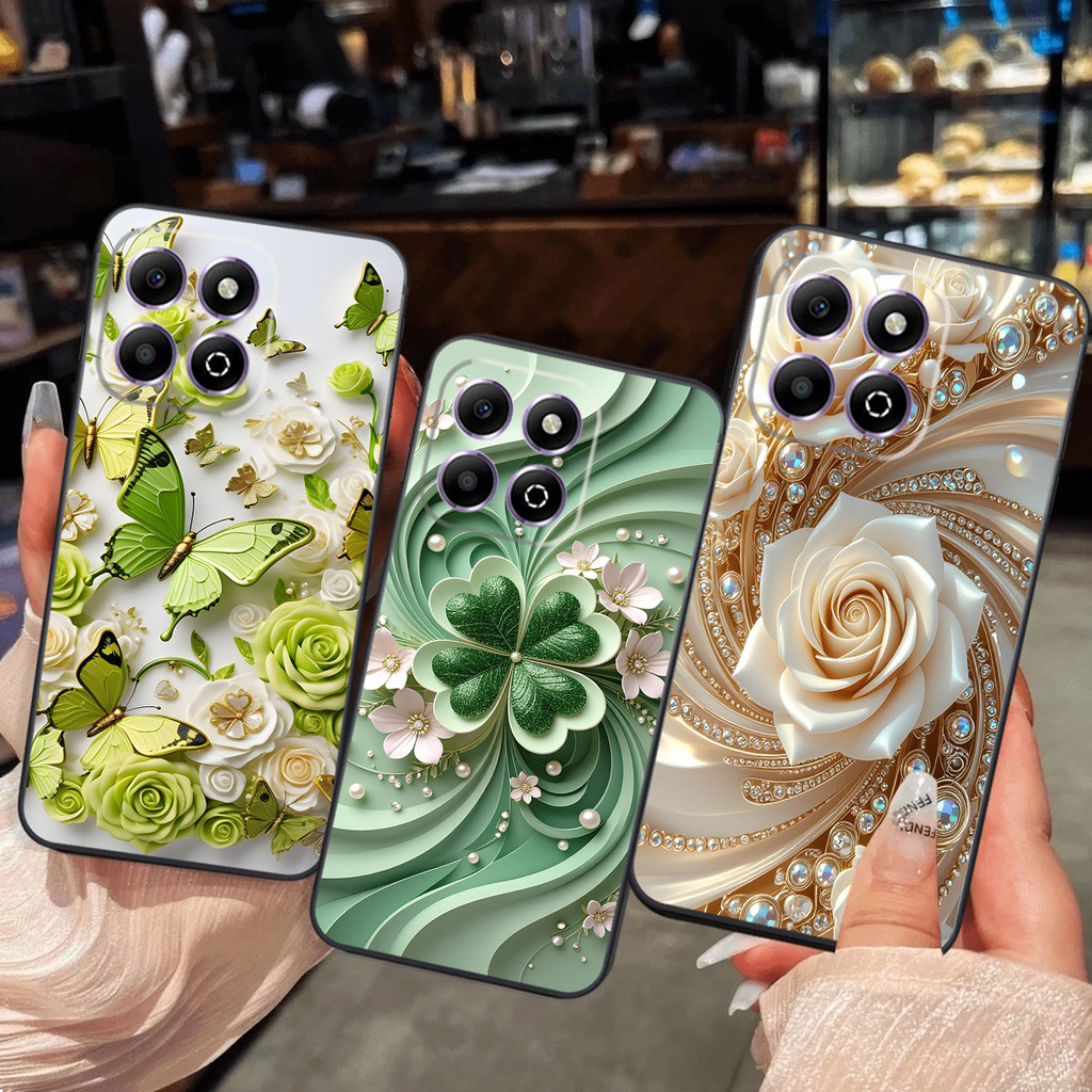เคส Honor X6b/ X8b / X8C / X5b / X5b Plus พร้อมลายหัวใจหรูหราสวยงามและผีเสื้อ