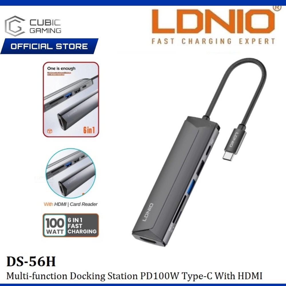 LDNIO DS-56H 6IN1 MULTI-FUNCTION USB-C PD3.0 2.0 DOCKING สถานีพร้อม HDMI 4KHD ข้อมูล TRANSMISSION 5G