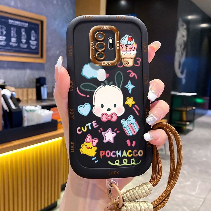 เคสสำหรับ OPPO A5 2020 A9 2020 เคสโทรศัพท์สุนัขกระต่ายซิลิโคนสายคล้องกันกระแทก