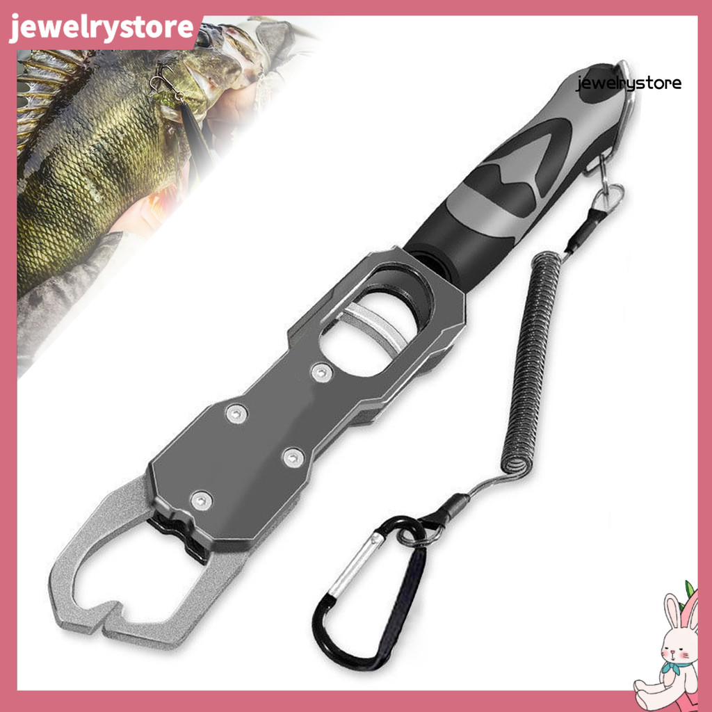 [JEW]ด้ามจับปลาสําหรับงานหนักพร้อมสเกลที่จับตามหลักสรีรศาสตร์คีมตกปลาหมุนได้ 360 องศา Gripper ที่หนี