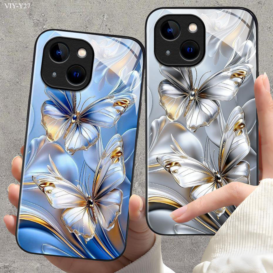 เคส For VIVO Y36 Y35 Y33S Y33T Y31 Y30 Y30i Y28 Y28S Y27S Y27 4G 5G เคสโทรศัพท์ เคสวีโว่ เคสแข็ง Phone Glass Case BLK