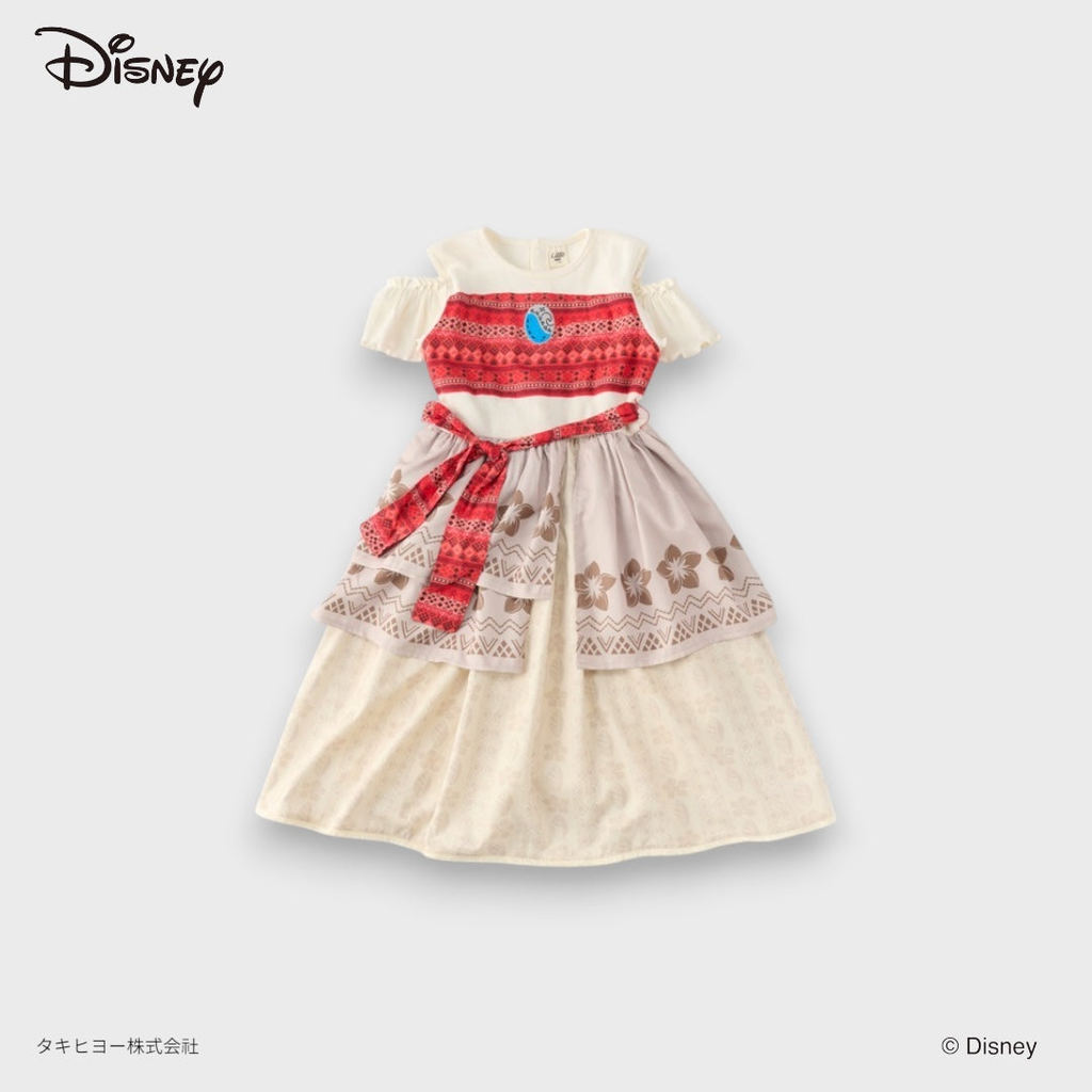 Kids (Size110-130)  Disney Moana ชุดเดรสเด็กลายชนเผ่าแสนงดงาม พร้อมออกเดินทางสู่มหาสมุทรแห่งการผจญภัย
