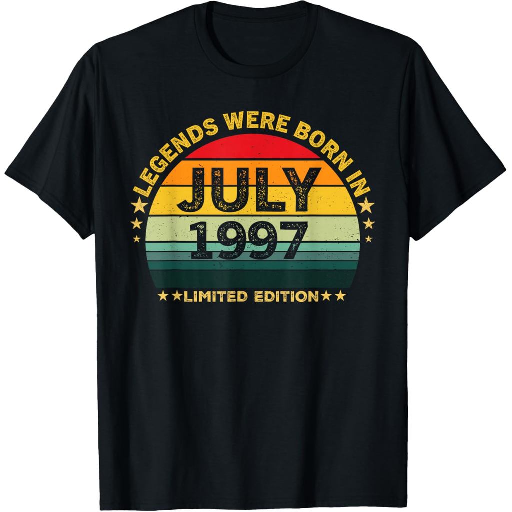 เสื้อยืดผ้าฝ้ายผู้ชาย Retro 29th Birthday Legends ได้รับการเกิดในเดือนกรกฎาคม 1997 เสื้อยืด