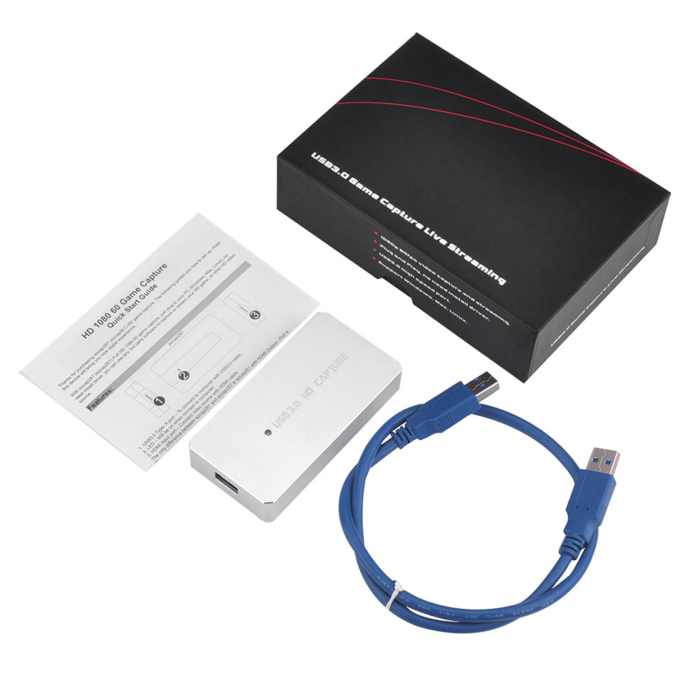 Ezcap287P USB 3.0 HD Capture Card Video Game Recorder 1080P Live Streaming Converter Plug and Play ส