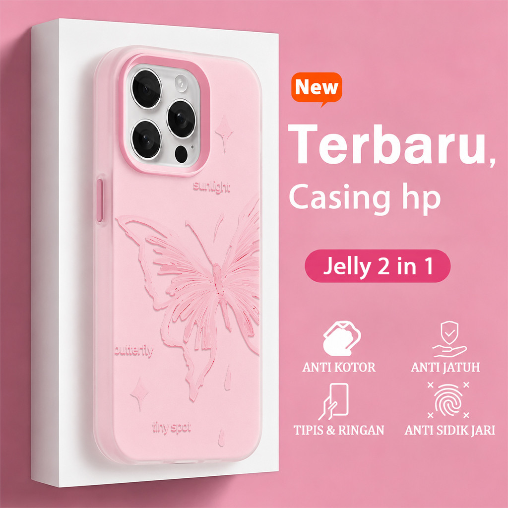 Jelly 2 In 1 แฟชั่นผีเสื้อปลอกสําหรับ Samsung A07 A17 5G A27 A37 A56 A57 5G A05S A26 A06 A56 A36 A35