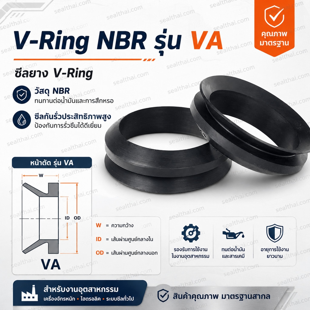 วีริง V-Ring VA NBR เพลา 2.7 - 63mm ซีลเพลา Shaft Seal V-Ring VA Seal