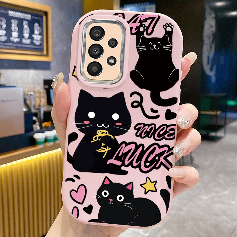 เคส ใช้ได้กับ Samsung A33 5G A32 M32 เคส Black Cat Soft Cover