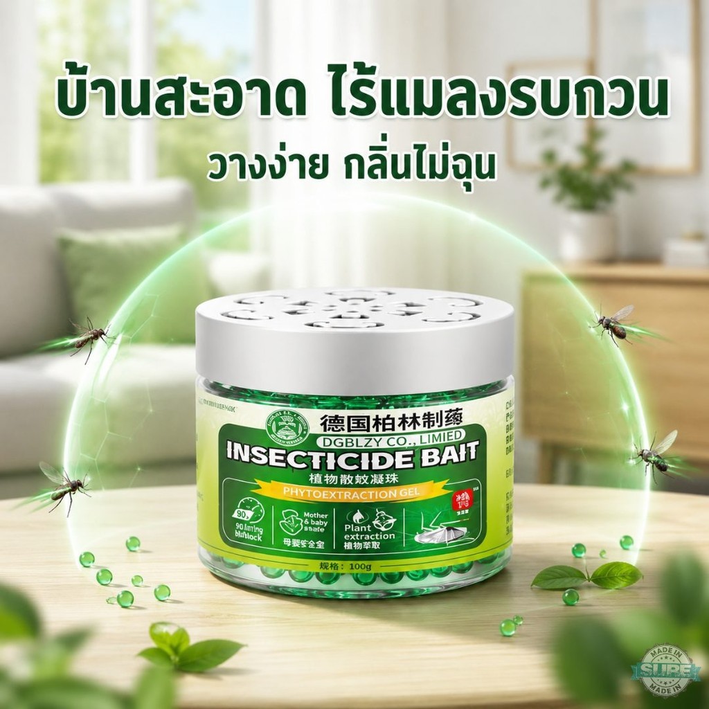 เจลหอมไล่แมลงแบบวาง สูตรพืช กล่องเล็กใช้ง่าย ช่วยลดแมลงสาบ มด ยุง แมลงวัน ในครัว ห้องน้ำ ตู้เสื้อผ้า