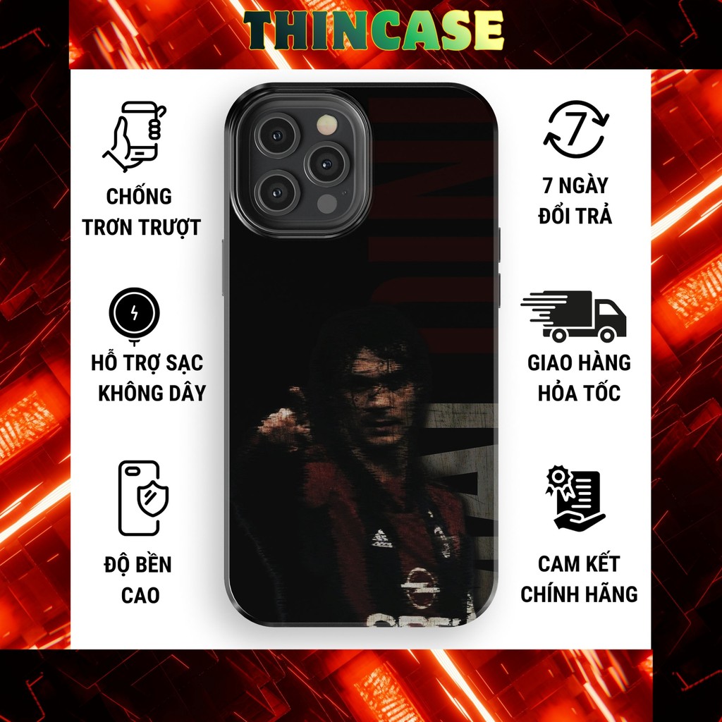 Paolo Maldini AC Milan Hard TPU เคส iPhone สําหรับ iPhone 11-17 Pro Max Plus Xs กันกระแทก