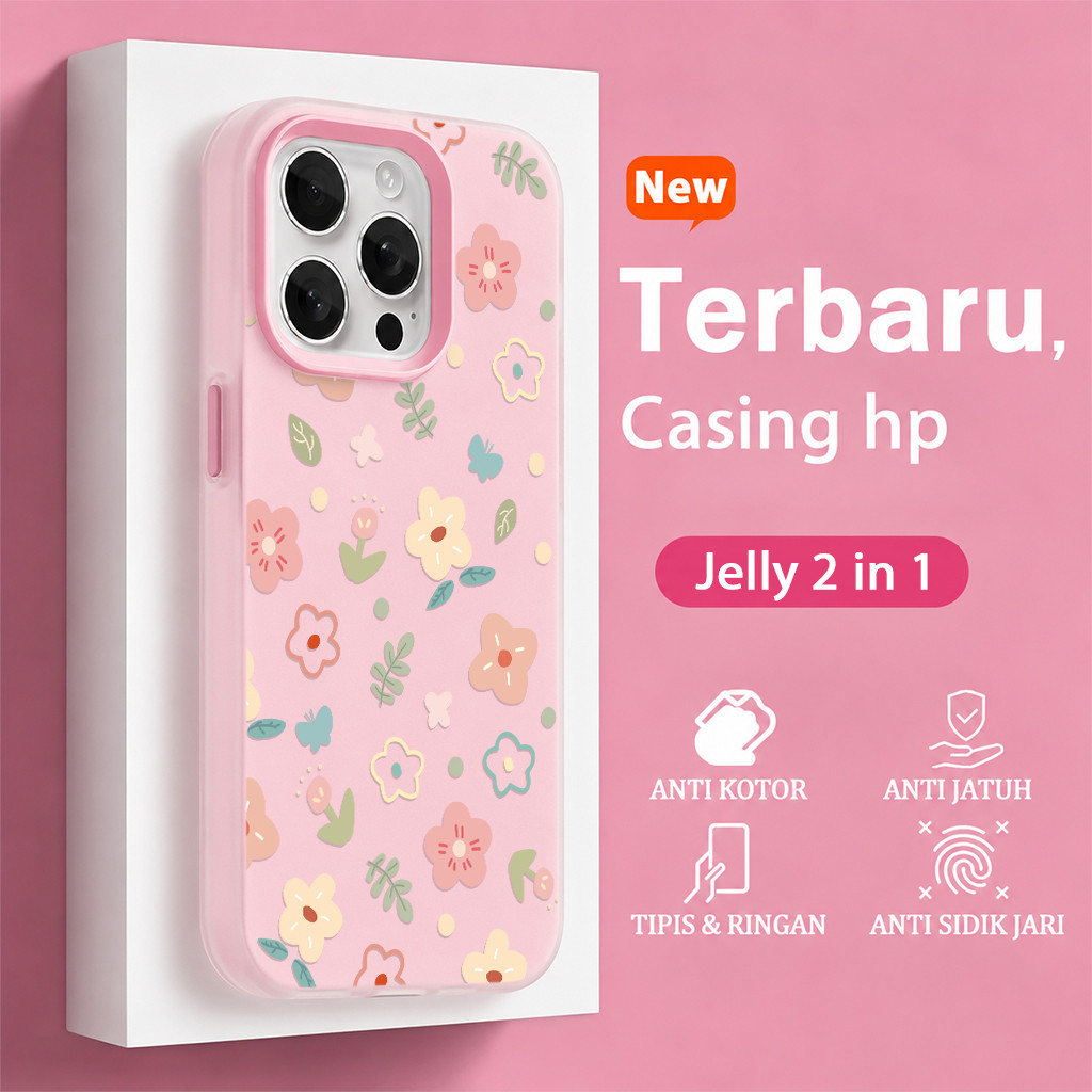 น่ารัก Jelly 2 In 1 ดอกไม้ความปลอดภัยสําหรับ Samsung A17 5G A56 A57 5G A27 A37 A07 A56 A16 A36 A55 A
