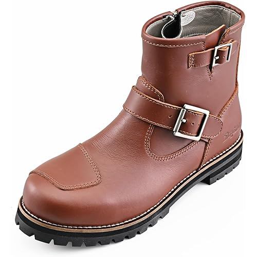 Daytona Motorcycle Boots Riding Men s Waterproof Genuine Leather Cowhide Side Zip Engineer with Shif