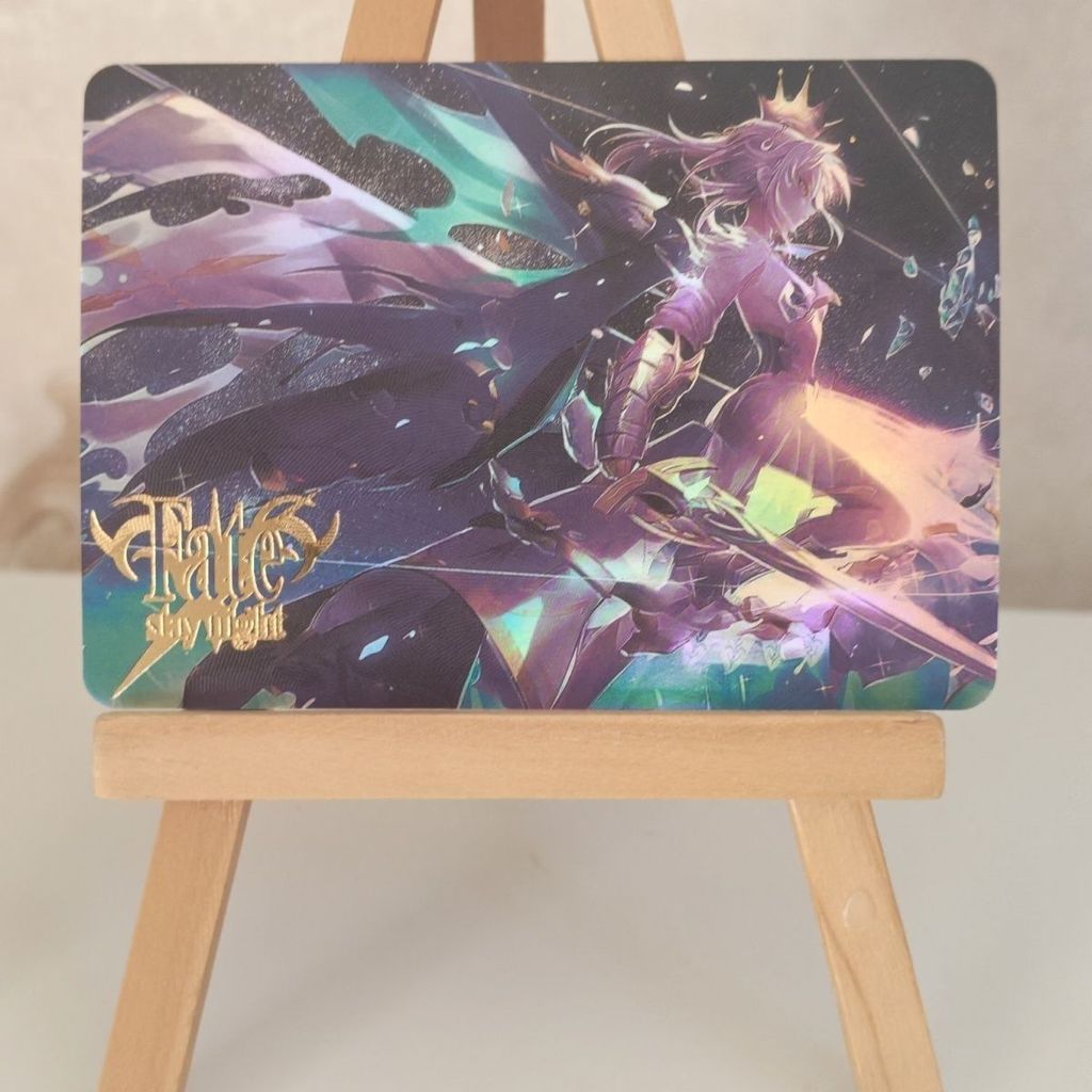 Fate My King saber Arturia รุ่นแนวนอนหักเหพัดลมแฟลชการ์ด 88 * 63 มม. ขนาด