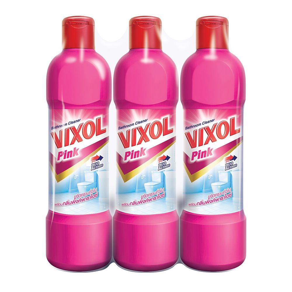 [สินค้าส่งด่วน] วิกซอลพลัส น้ำยาล้างห้องน้ำชมพู 450มล.X3