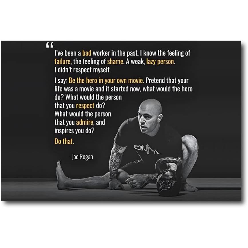 KINOA Joe Rogan คําคม Decor Wall Art โปสเตอร์ Wall Art ภาพวาดโปสเตอร์ผ้าใบพิมพ์โปสเตอร์งานศิลปะห้องน