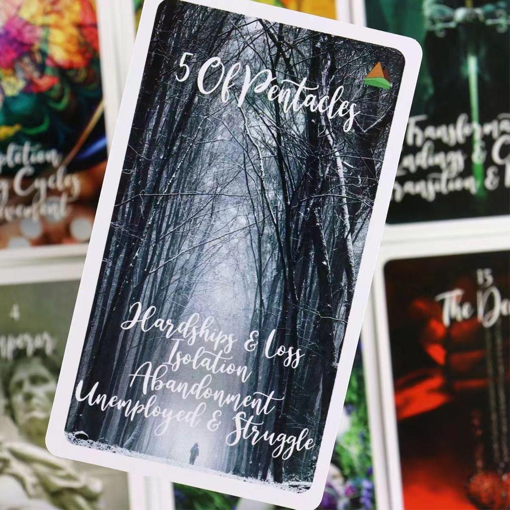 10.3*6 ซม.Twin Flame Awakened Path Tarot 78 ชิ้น Keyword การ์ด Meaning Oracle การ์ดดาดฟ้าภาพ Tarot อ