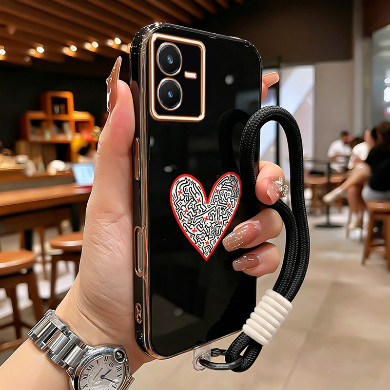 เคส HP สําหรับ VIVO Y22 Y22s Y22T เคสรูปทรงมนุษย์น่ารักและซิลิโคนหัวใจ Softcase Cesing Crystal Fun C