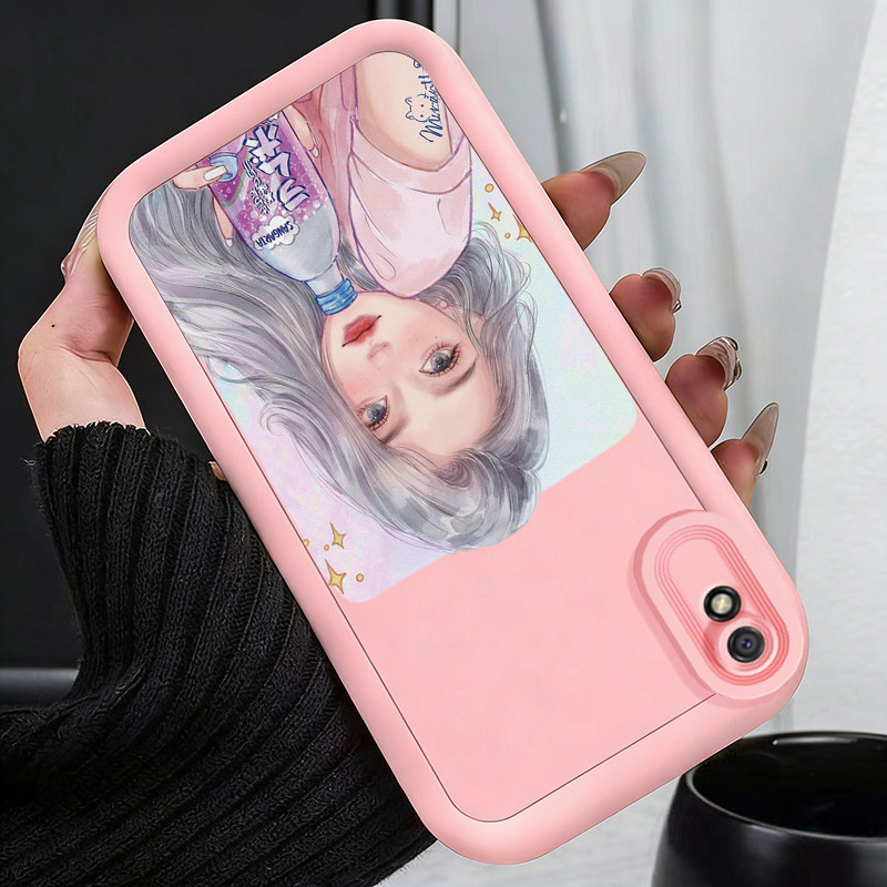 HP เคสโทรศัพท์สําหรับ Xiaomi Redmi 9A 9I กรณีผู้หญิง Anime Motif สาวเงินผมซิลิโคนกรอบ Softcase Anti-