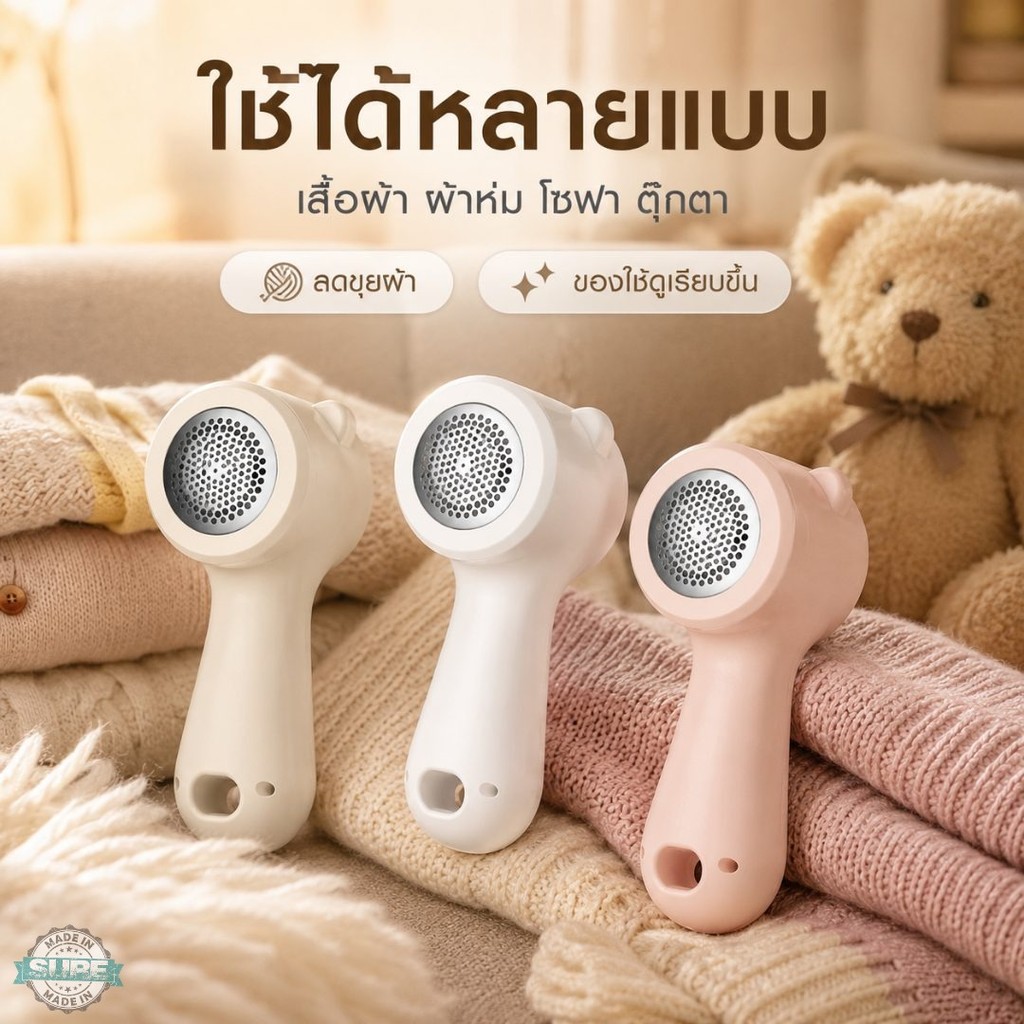 เครื่องกำจัดขุยผ้าไร้สาย ชาร์จไฟได้ ปรับแรง 3 ระดับ ตะแกรงรังผึ้ง จอดิจิทัล ใช้กับเสื้อกันหนาว ผ้าห่ม โซฟา พกพา