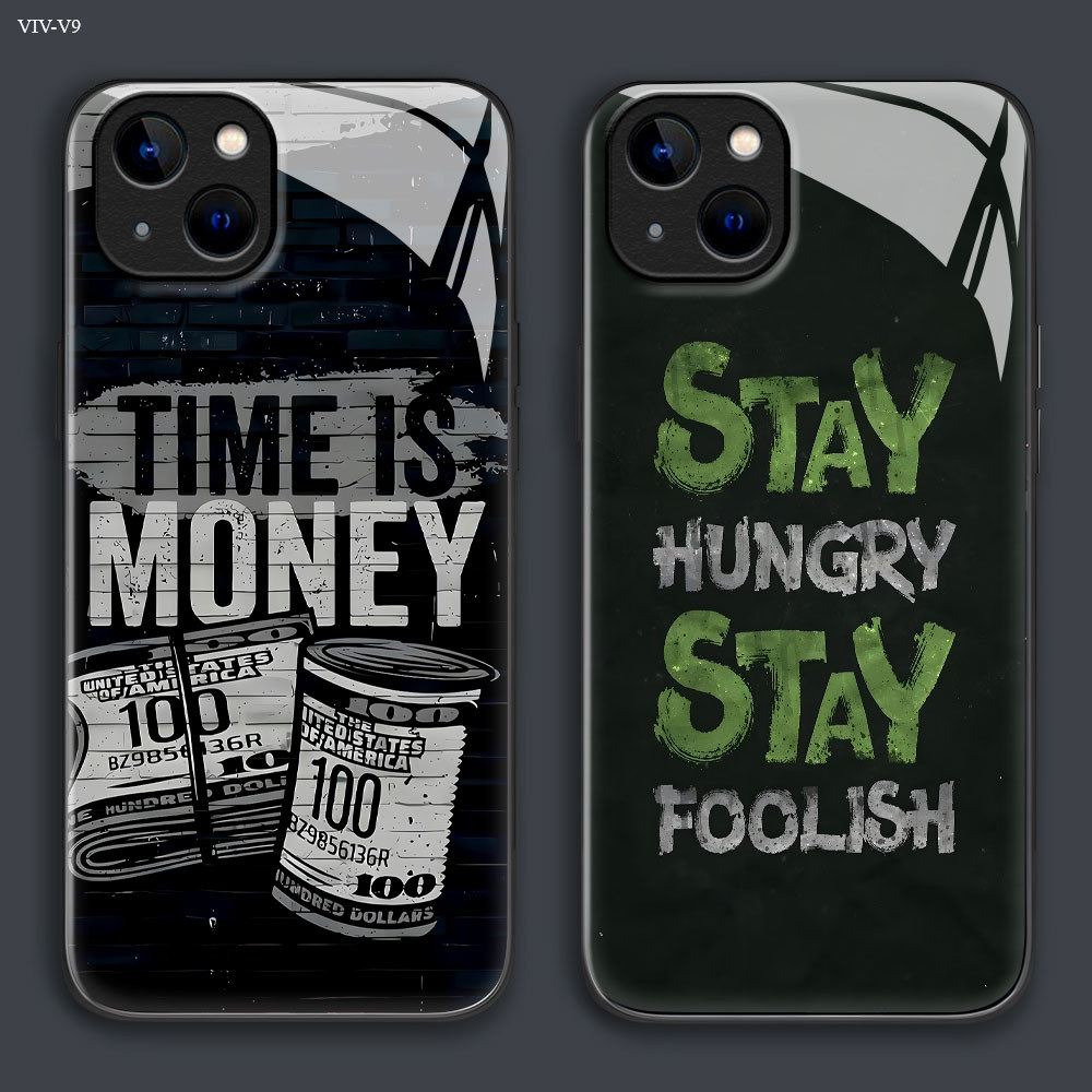 เคส For VIVO V23 V23E V21 V20 V19 V15 V11i V9 SE Pro 4G 5G เคสโทรศัพท์ เคสมือถือ เคสวีโว่ เคสแข็ง Phone Glass Case BLK