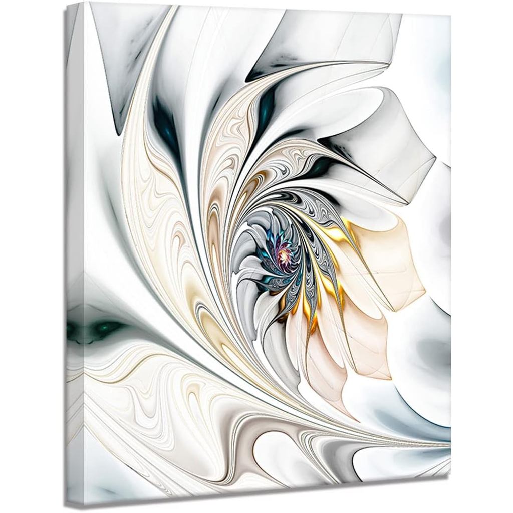 Wall Art สําหรับห้องนั่งเล่นโมเดิร์นบทคัดย่อผ้าใบ Art Wall Decor ห้องนอนขนาดใหญ่ Wall Art Silver Wal