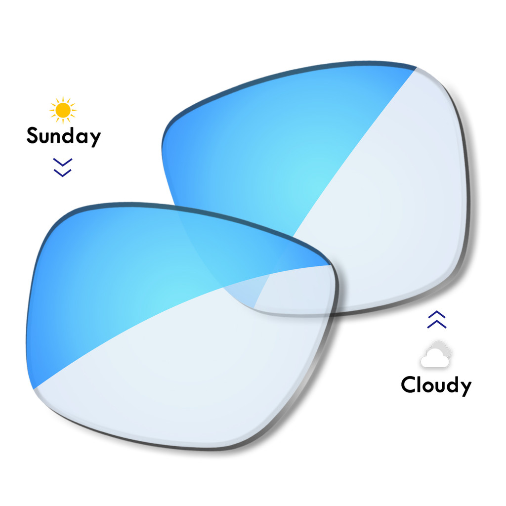 AUTO Clear to Blue-Photochromic เลนส์สําหรับ Wayfarer RW4008 RW4012 53 มม.แว่นตาอัจฉริยะ
