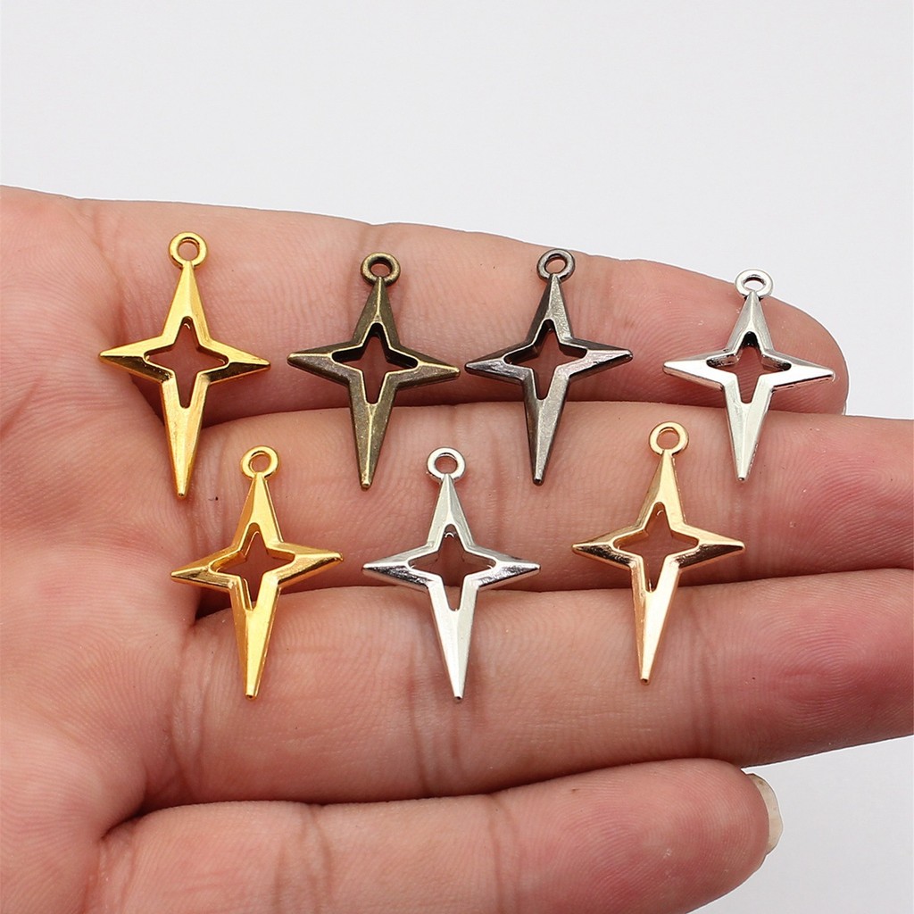 WYSIWYG 20 ชิ้น 27x17 มิลลิเมตร 7 สี Charms Shining ดาว Charms สําหรับเครื่องประดับทํา DIY ผลการค้นหาเครื่องประดับโลหะผสม Charms