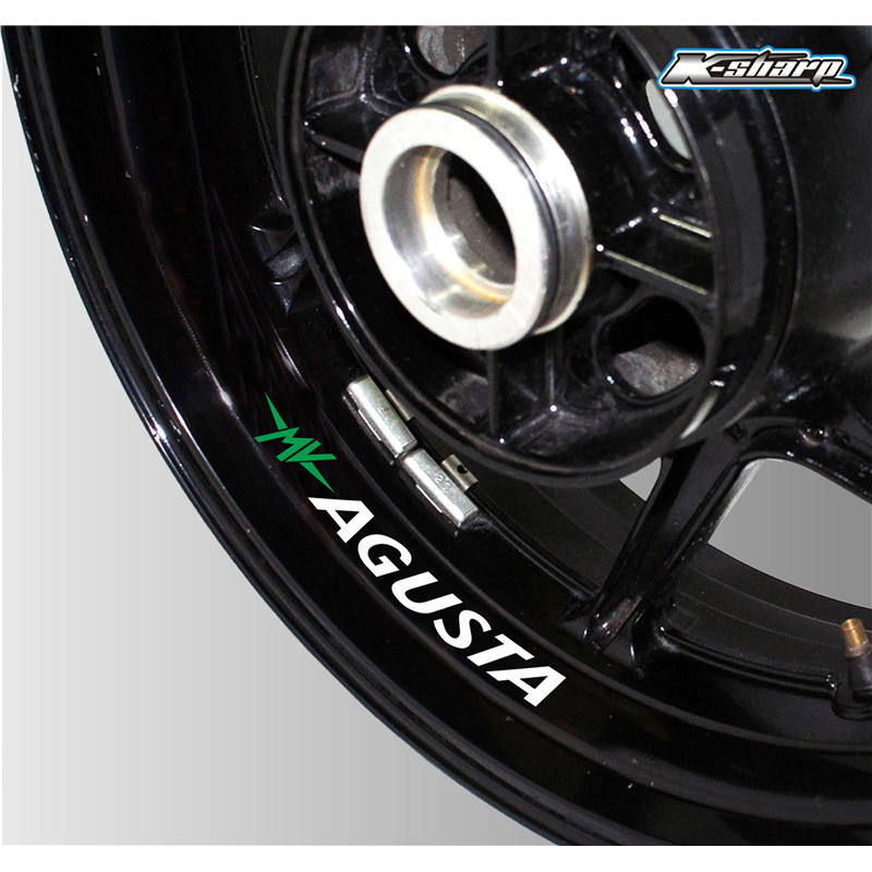 3D ขอบสะท้อนแสงกันน้ําโลโก้สติกเกอร์แถบยางตกแต่งแหวนด้านในสําหรับ MV AGUSTA mv agusta สติกเกอร์รถจัก