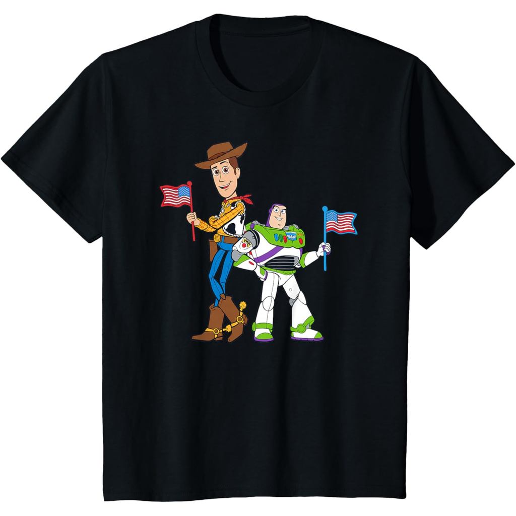 เสื้อยืดสีเหลืองอําพันสําหรับเด็กและผู้ใหญ่ 24s Disney และ Pixar Girls Toy Story Woody และ Buzz Four